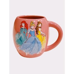 Disney Princess Coffee Tea Ceramic Mug Dark Rose Cinderella, Ariel, and Belle